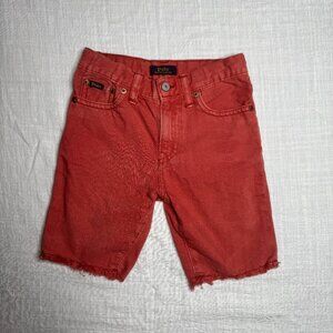 Polo Ralph Lauren Red Sullivan Slim Stretch Denim Cutoff Shorts Boy 6